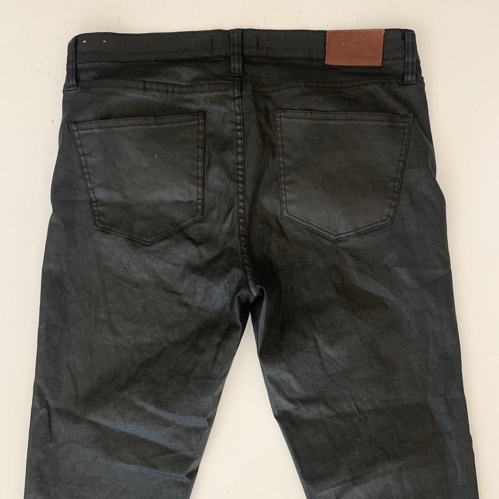 Madewell Women's 32 Black Skinny Jeans Coated Edition Denim - Picture 6 of 10